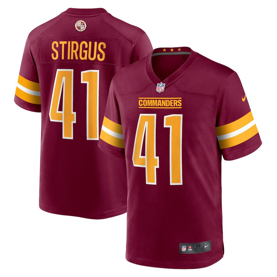 Men Washington Commanders #41 D.J. Stirgus Nike Burgundy Team Game NFL Jersey->washington commanders->NFL Jersey